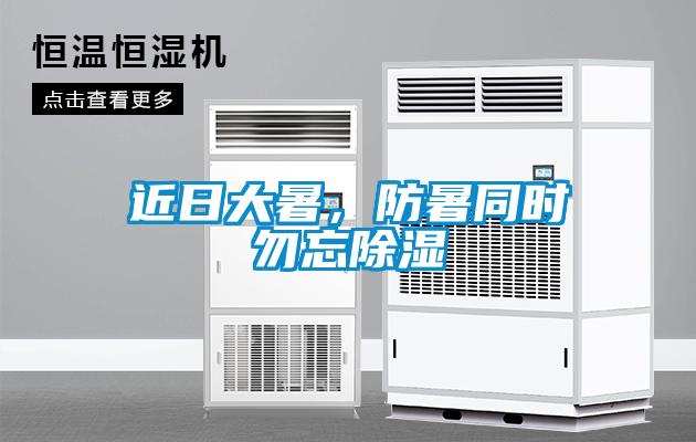 近日大暑，防暑同時勿忘除濕