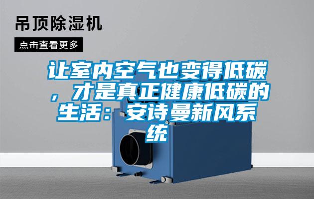 讓室內(nèi)空氣也變得低碳，才是真正健康低碳的生活：安詩(shī)曼新風(fēng)系統(tǒng)