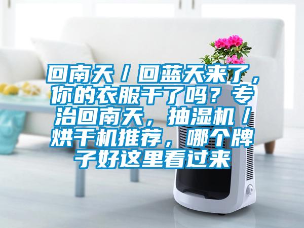 回南天／回藍(lán)天來了，你的衣服干了嗎？專治回南天，抽濕機(jī)／烘干機(jī)推薦，哪個(gè)牌子好這里看過來