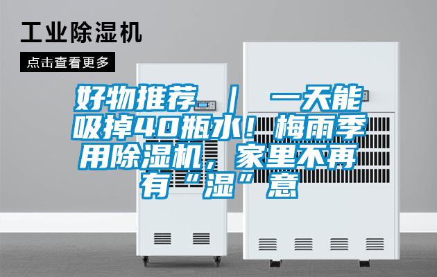 好物推薦 ｜ 一天能吸掉40瓶水！梅雨季用除濕機(jī)，家里不再有“濕”意