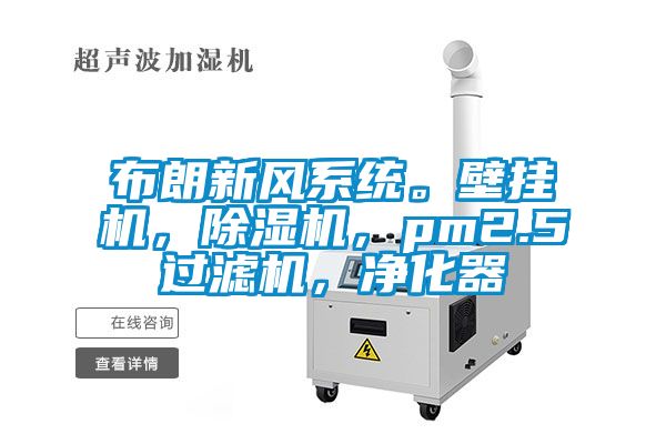 布朗新風(fēng)系統(tǒng)。壁掛機(jī)，除濕機(jī)，pm2.5過(guò)濾機(jī)，凈化器